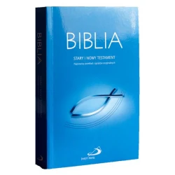 Biblia  "z rybką" niebieska z paginatorami